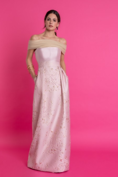 Vestido largo rosa Zafiro Matilde Cano