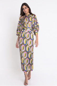 Conjunto blusa y falda Arcoíris