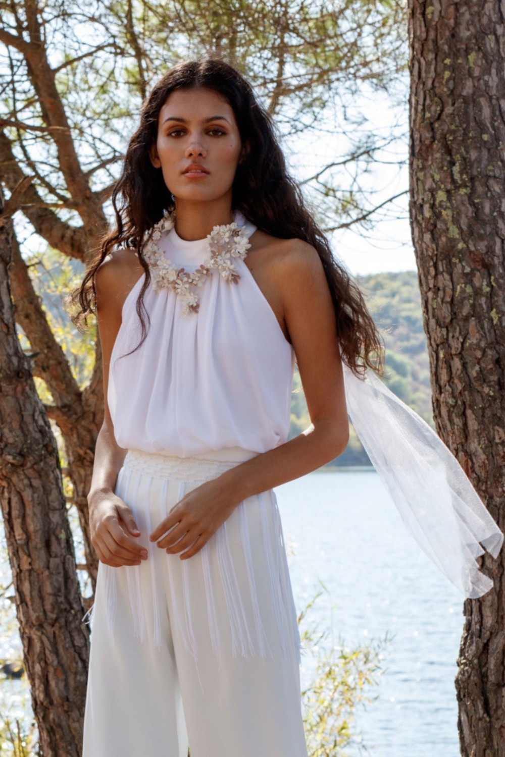 Collar Flores Con Tul Elegancia Rom ntica Para Novia E Invitada