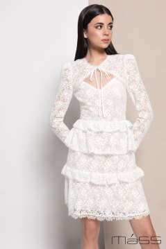 Vestido corto encaje blanco