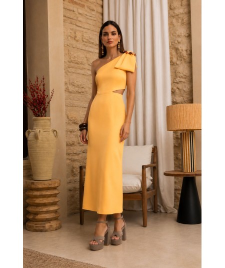Vestido midi Paulina naranja