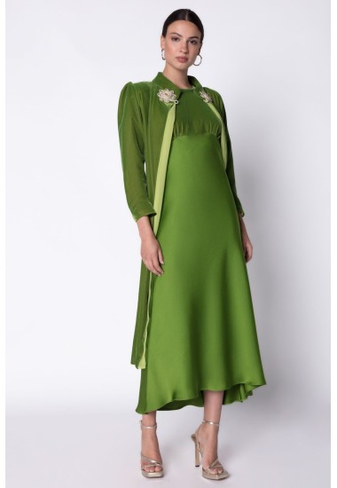 Abrigo de Terciopelo verde