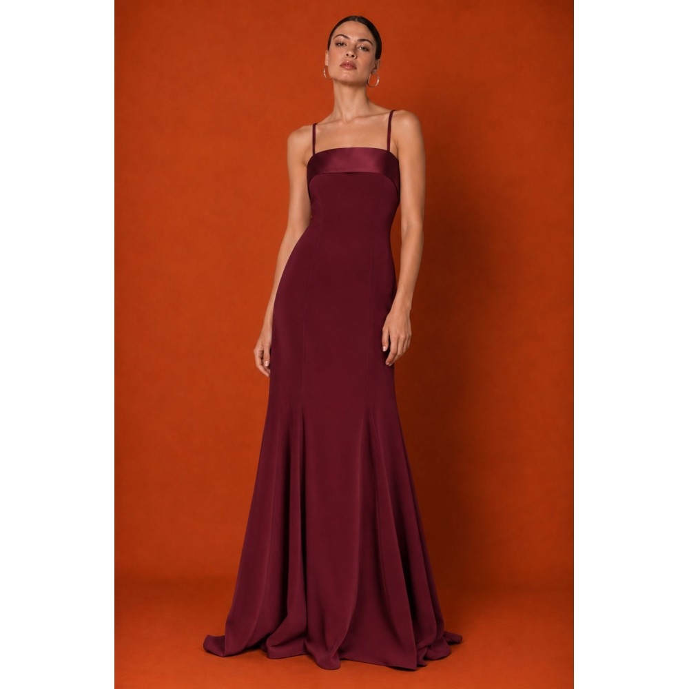 Vestido largo Borgoña