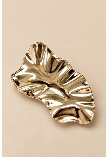 Broche dorado hoja