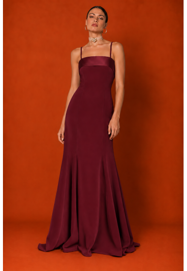 Vestido largo Borgoña