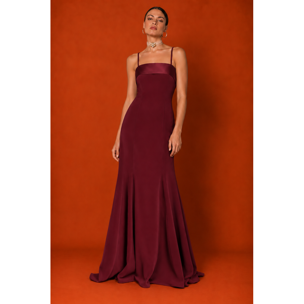 Vestido largo Borgoña