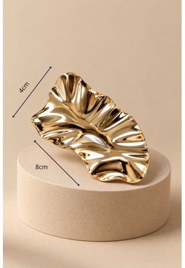 Broche dorado hoja