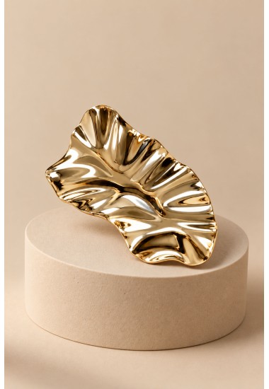Broche dorado hoja