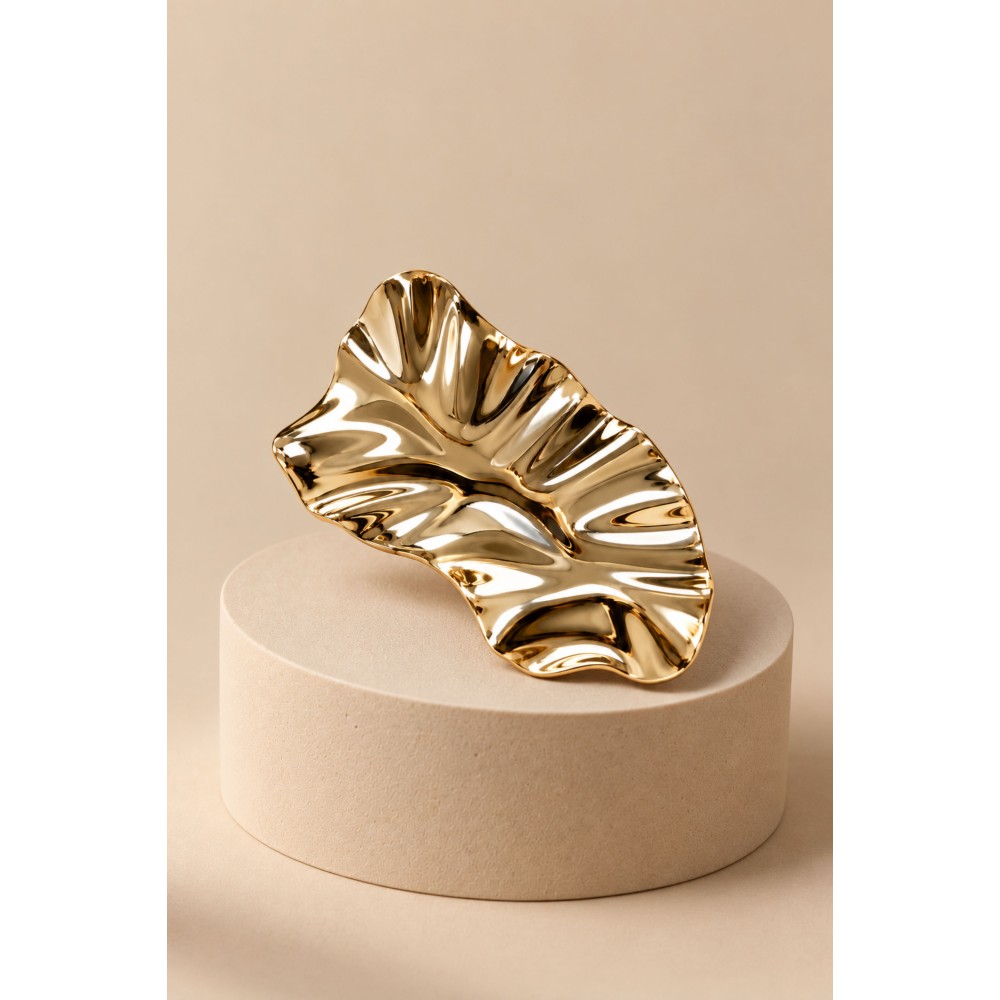 Broche dorado hoja