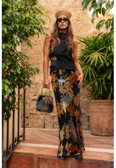 Bolso de terciopelo floral Nina