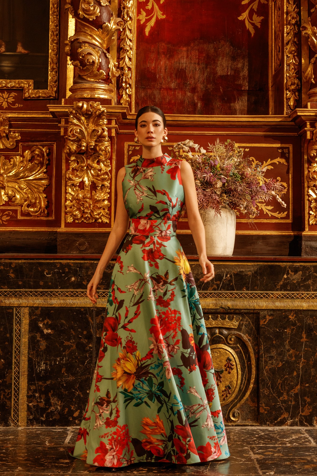 Dress Matilde Cano Cerimonia 2020 Matilde Cano Floral Belted Gown Queen Letizia Dresses Queen Dress Matilde Cano Cerimonia 2020 Matilde Cano Floral Belted Gown Queen Letizia Dresses Queen